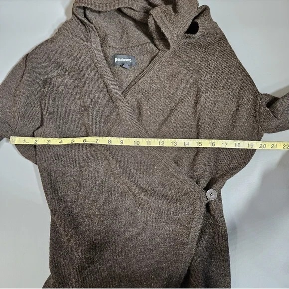 Betabrand Womens Mission Wrap Cardigan Sweater Small Medium Brown Wool Acrylic - Picture 8 of 11